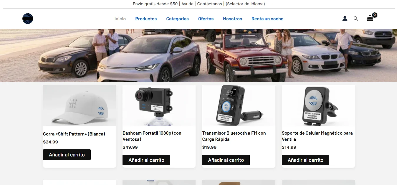 Tienda Woo — desktop