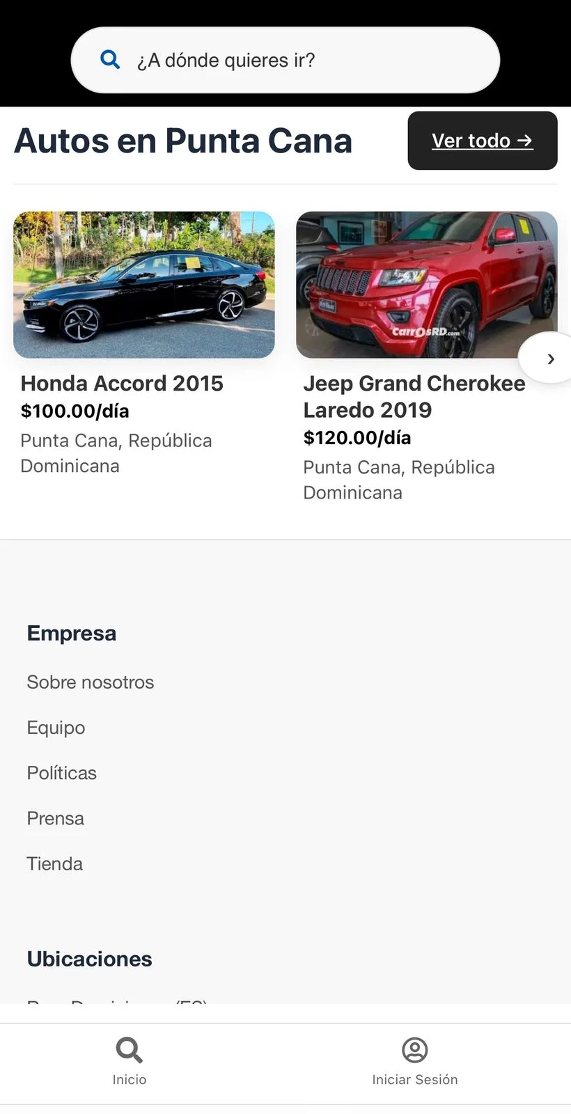 Marketplace autos — móvil