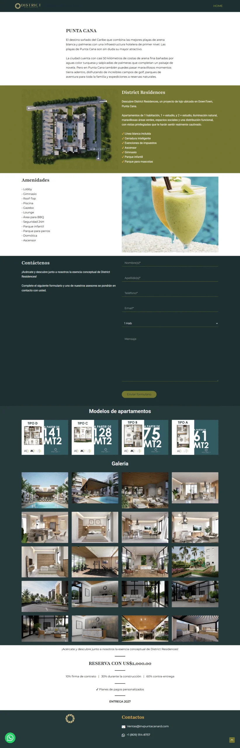 Landing inmobiliaria — captura completa